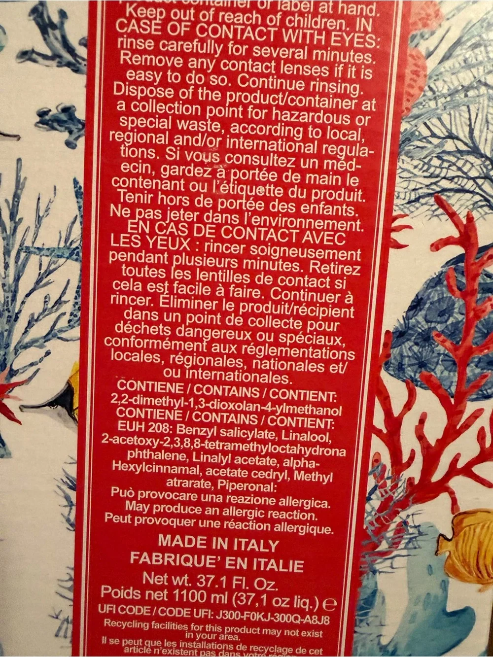 Hopificio Firenze Italy NWT Sage & Sea Minerals Large 37.1 Fl Oz Reed Diffuser